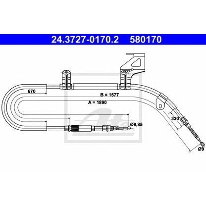 Photo Cable, parking brake ATE 24372701702