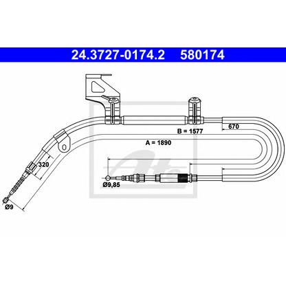 Photo Cable, parking brake ATE 24372701742