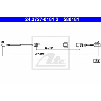 Photo Cable, parking brake ATE 24372701812