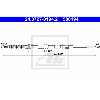 Photo Cable, parking brake ATE 24372701942