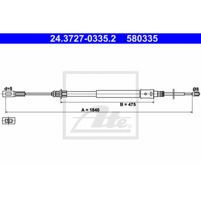 Photo Cable, parking brake ATE 24372703352