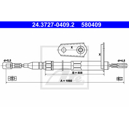 Photo Cable, parking brake ATE 24372704092