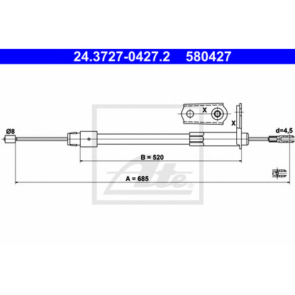 Photo Cable, parking brake ATE 24372704272