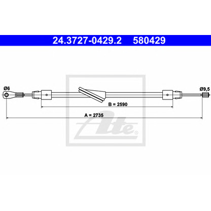 Photo Cable, parking brake ATE 24372704292