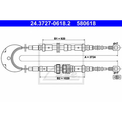 Photo Cable, parking brake ATE 24372706182