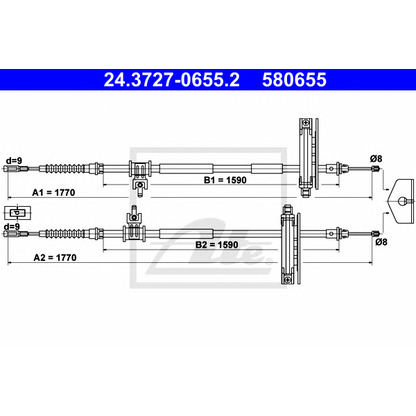 Photo Cable, parking brake ATE 24372706552