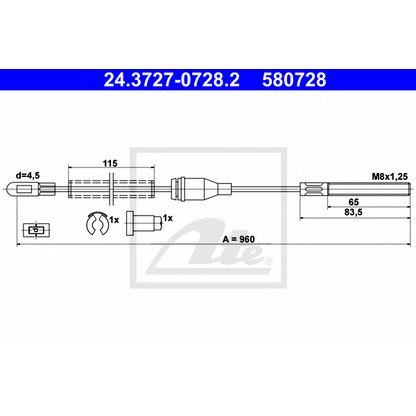 Photo Cable, parking brake ATE 24372707282