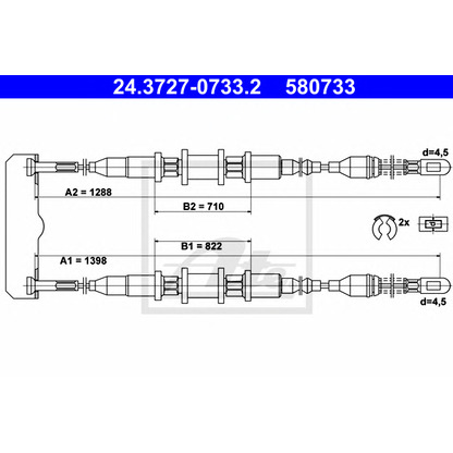 Foto Cable de accionamiento, freno de estacionamiento ATE 24372707332