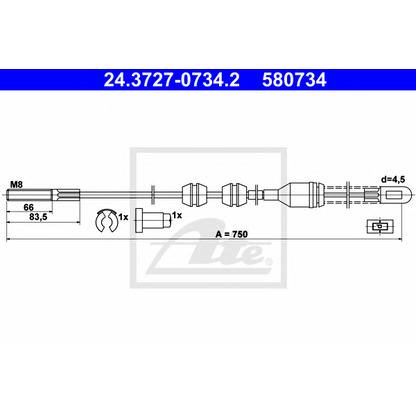 Photo Cable, parking brake ATE 24372707342