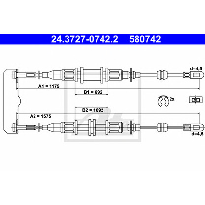 Foto Cable de accionamiento, freno de estacionamiento ATE 24372707422