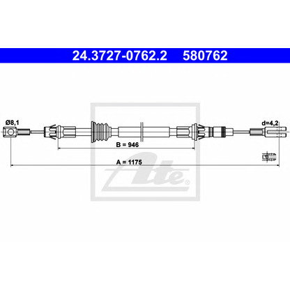 Photo Cable, parking brake ATE 24372707622