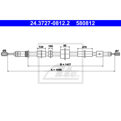 Photo Cable, parking brake ATE 24372708122