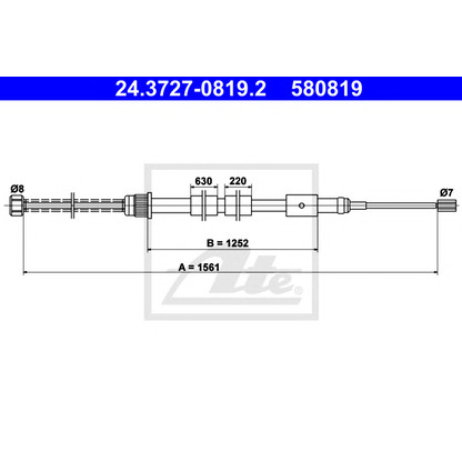 Photo Cable, parking brake ATE 24372708192