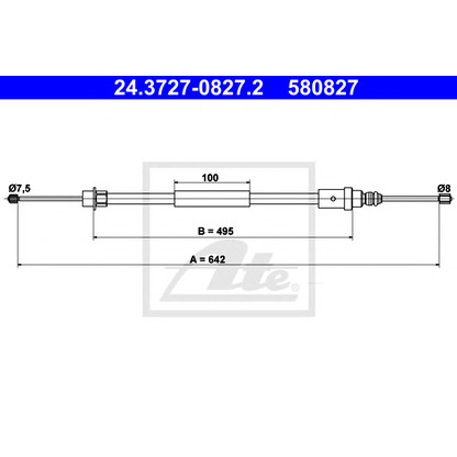 Photo Cable, parking brake ATE 24372708272