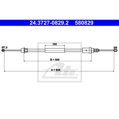 Photo Cable, parking brake ATE 24372708292