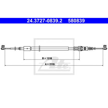 Photo Cable, parking brake ATE 24372708392