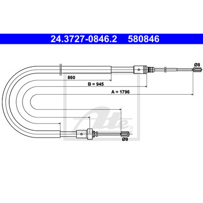 Photo Cable, parking brake ATE 24372708462