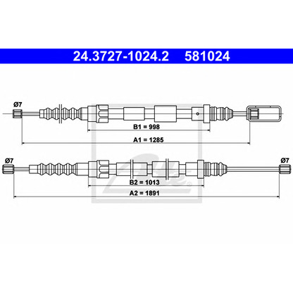 Foto Cable de accionamiento, freno de estacionamiento ATE 24372710242