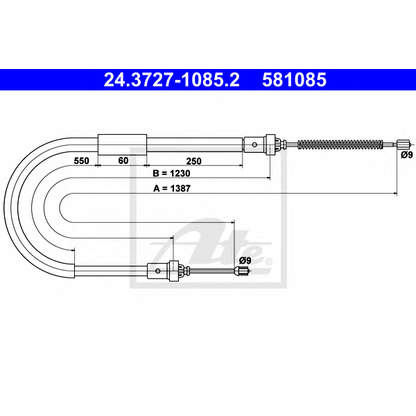 Photo Cable, parking brake ATE 24372710852