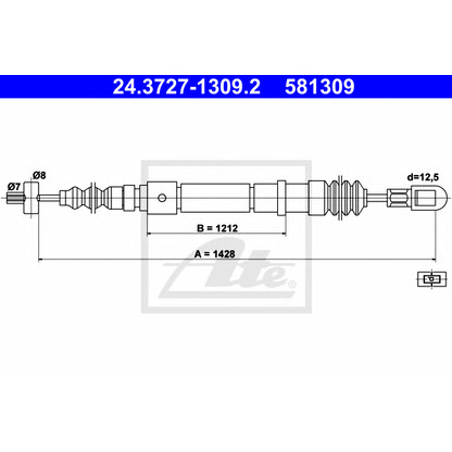 Photo Cable, parking brake ATE 24372713092