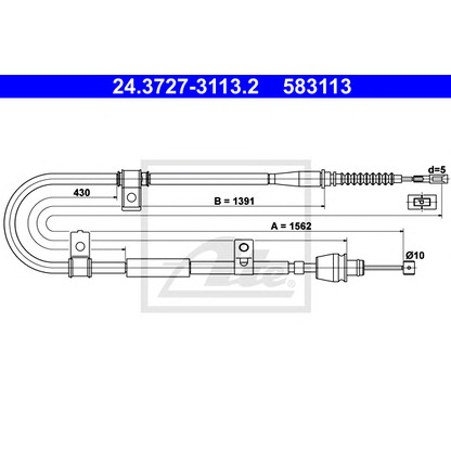 Photo Cable, parking brake ATE 24372731132