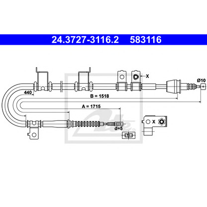 Photo Cable, parking brake ATE 24372731162