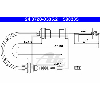 Foto Cable de accionamiento, accionamiento del embrague ATE 24372803352