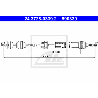 Foto Cable de accionamiento, accionamiento del embrague ATE 24372803392