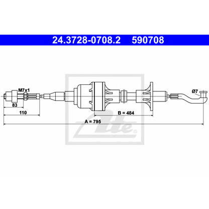 Фото Трос, управление сцеплением ATE 24372807082