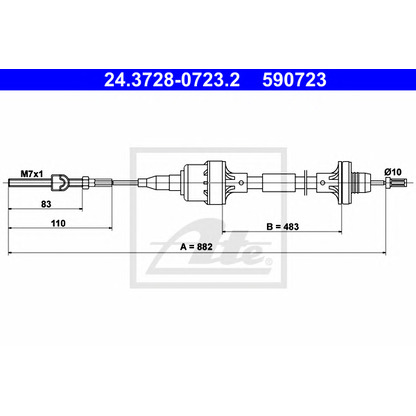 Foto Cable de accionamiento, accionamiento del embrague ATE 24372807232
