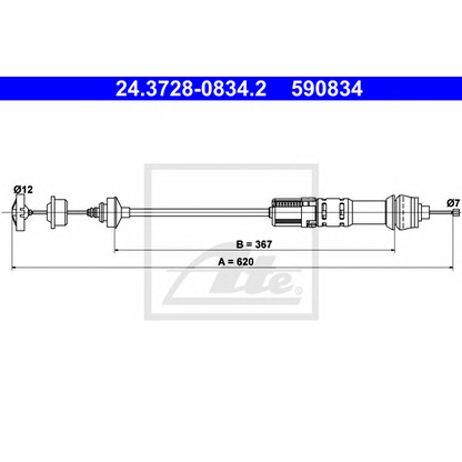 Foto Cable de accionamiento, accionamiento del embrague ATE 24372808342