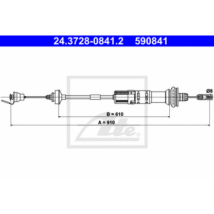 Foto Cable de accionamiento, accionamiento del embrague ATE 24372808412