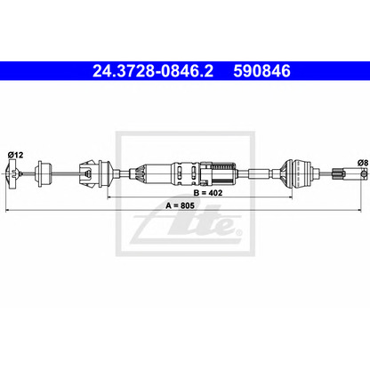 Photo Tirette à câble, commande d'embrayage ATE 24372808462