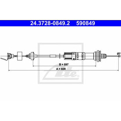 Foto Cable de accionamiento, accionamiento del embrague ATE 24372808492