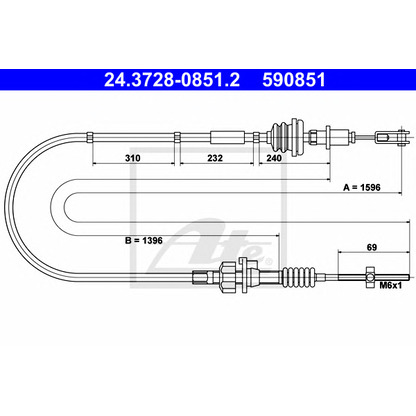 Foto Cable de accionamiento, accionamiento del embrague ATE 24372808512