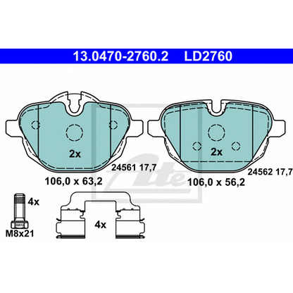 Photo Brake Pad Set, disc brake ATE 13047027602