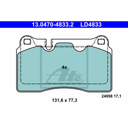 Photo Kit de plaquettes de frein, frein à disque ATE 13047048332