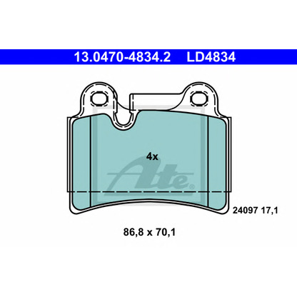 Photo Kit de plaquettes de frein, frein à disque ATE 13047048342