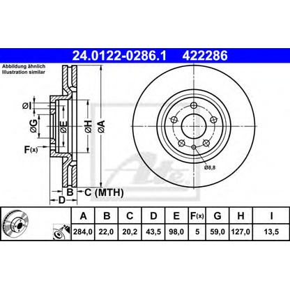 Photo Brake Disc ATE 24012202861