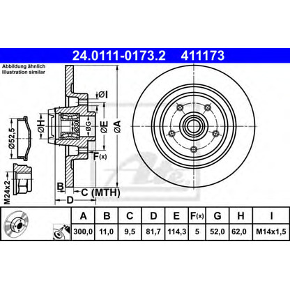 Photo Brake Disc ATE 24011101732