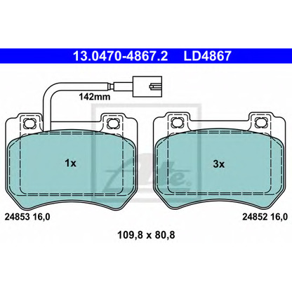 Photo Brake Pad Set, disc brake ATE 13047048672