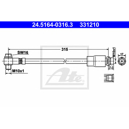 Photo Brake Hose ATE 24516403163