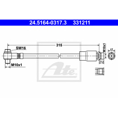 Photo Brake Hose ATE 24516403173