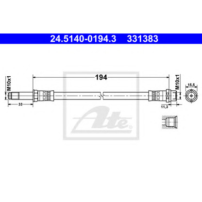 Photo Brake Hose ATE 24514001943