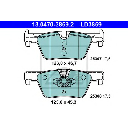 Photo Brake Pad Set, disc brake ATE 13047038592