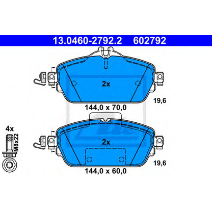 Photo Brake Pad Set, disc brake ATE 13046027922