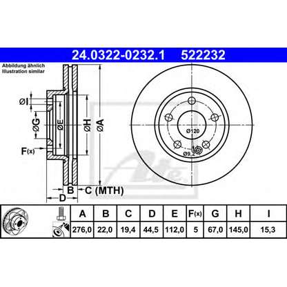 Photo Brake Disc ATE 24032202321