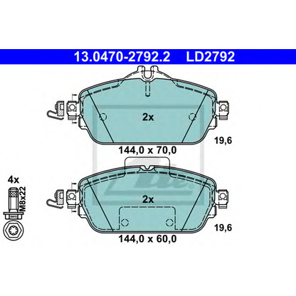 Photo Brake Pad Set, disc brake ATE 13047027922