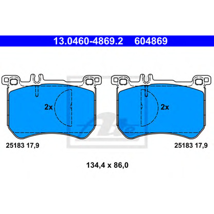 Photo Brake Pad Set, disc brake ATE 13046048692