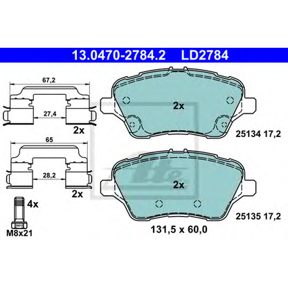 Photo Brake Pad Set, disc brake ATE 13047027842